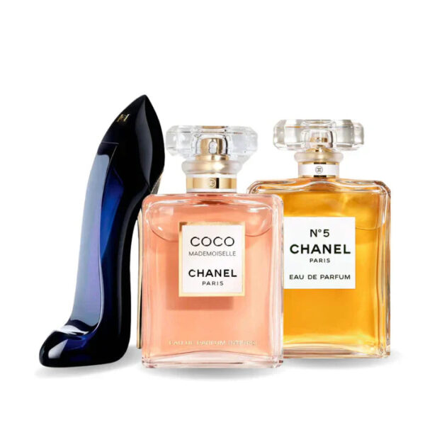 Pakje van 3 parfums: GOOD GIRL, COCO MADEMOISELLE e Chanel Nº5 100 ml