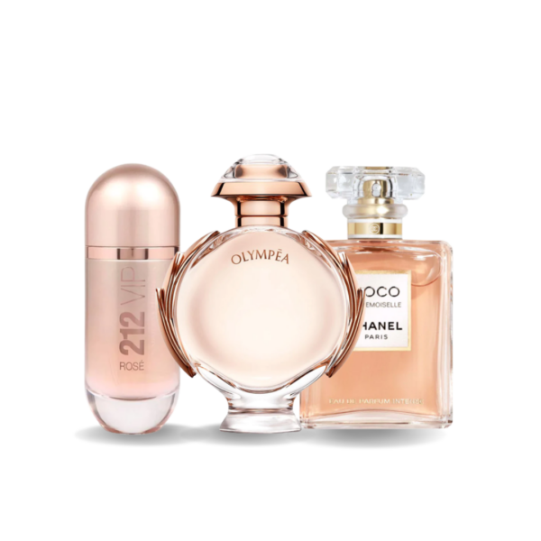 Pakje van 3 parfums: Carolina Herrera 212 VIP ROSÉ, Paco Rabanne OLYMPÉA, Chanel COCO MADEMOISELLE (Eau de Parfum)